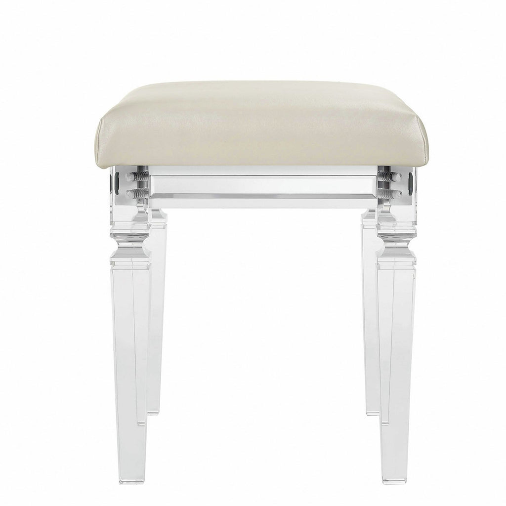 Twenty Nine Dressing Stool w/Acrylic Leg White