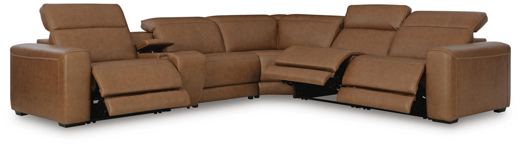 Magic Man sectional, 6-Piece Power Reclining Sectional with Console · 135 × 122 × 34 in, view 3