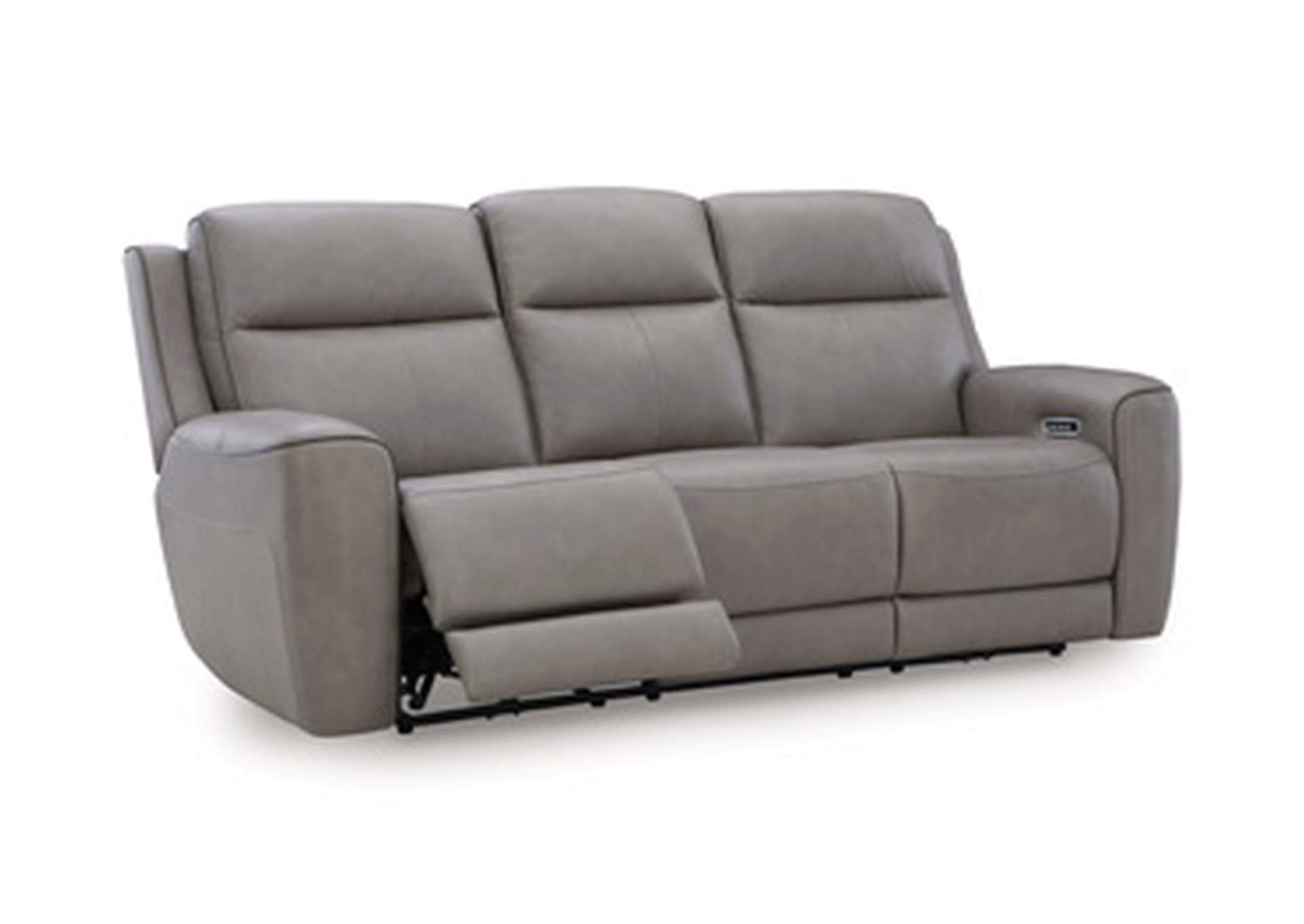 5Z-Relaxation Dual Power Reclining Leather Sofa and Loveseat angled view