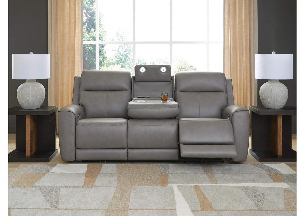 5Z-Relaxation Dual Power Reclining Leather Sofa and Loveseat