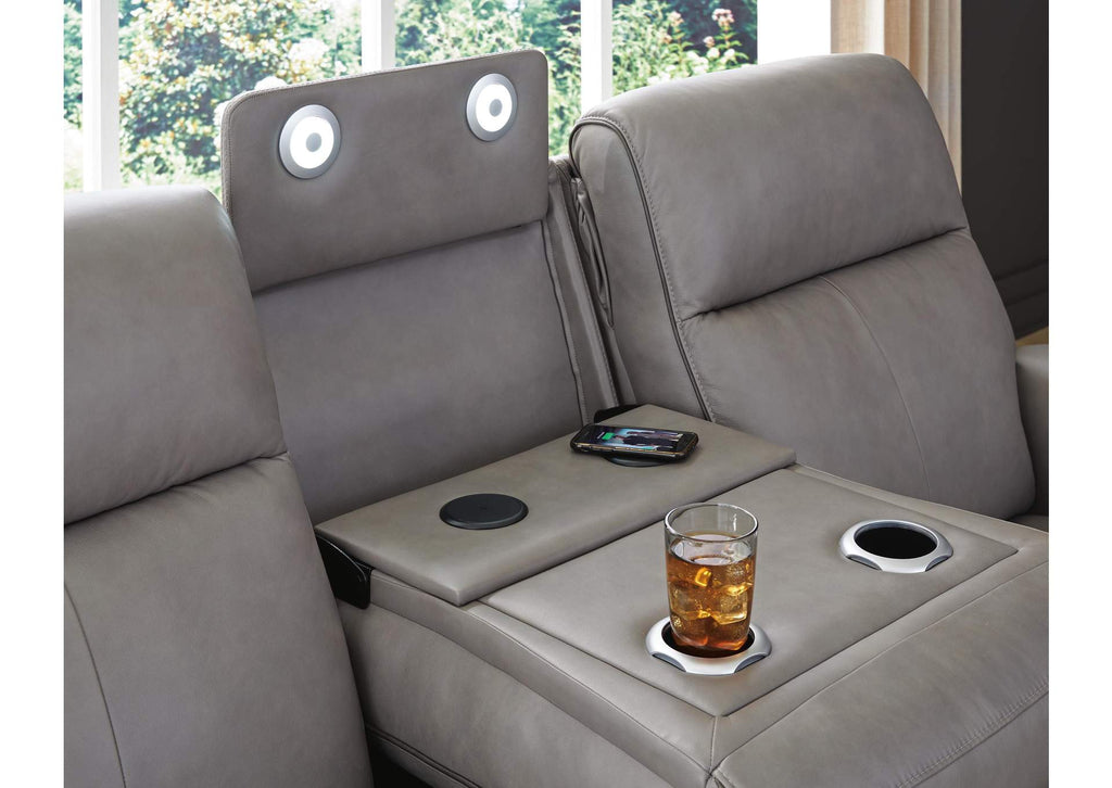 5Z-Relaxation Dual Power Reclining Leather Sofa and Loveseat detail