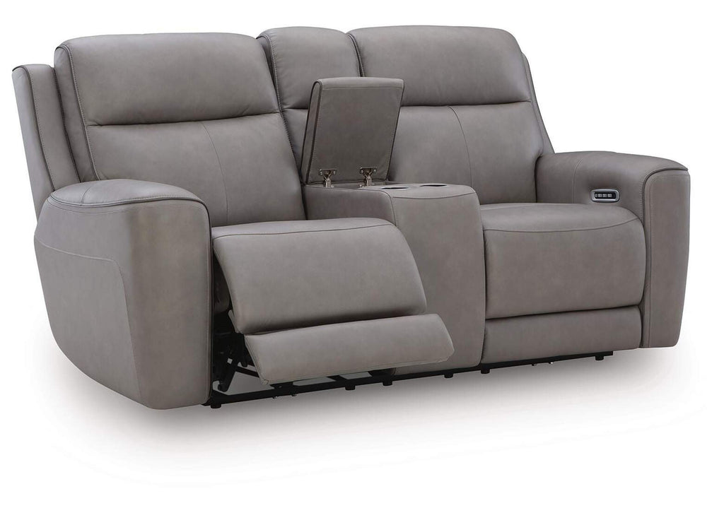 5Z-Relaxation Dual Power Reclining Leather Sofa and Loveseat