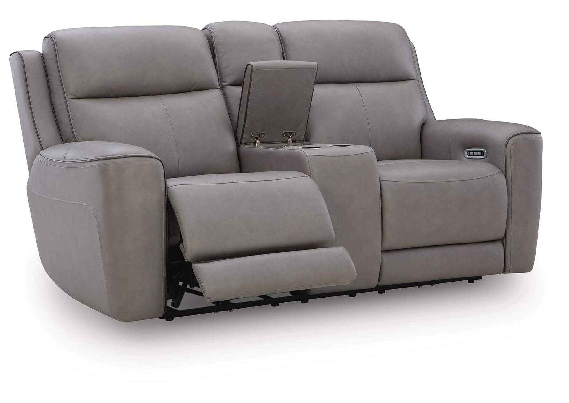 5Z-Relaxation Dual Power Reclining Leather Sofa and Loveseat