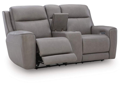 5Z-Relaxation Dual Power Reclining Leather Sofa and Loveseat