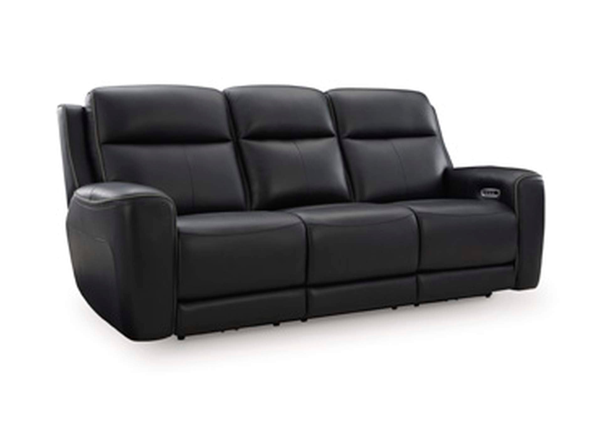 5Z-Relaxation Dual Power Reclining Leather Sofa and Loveseat angled view
