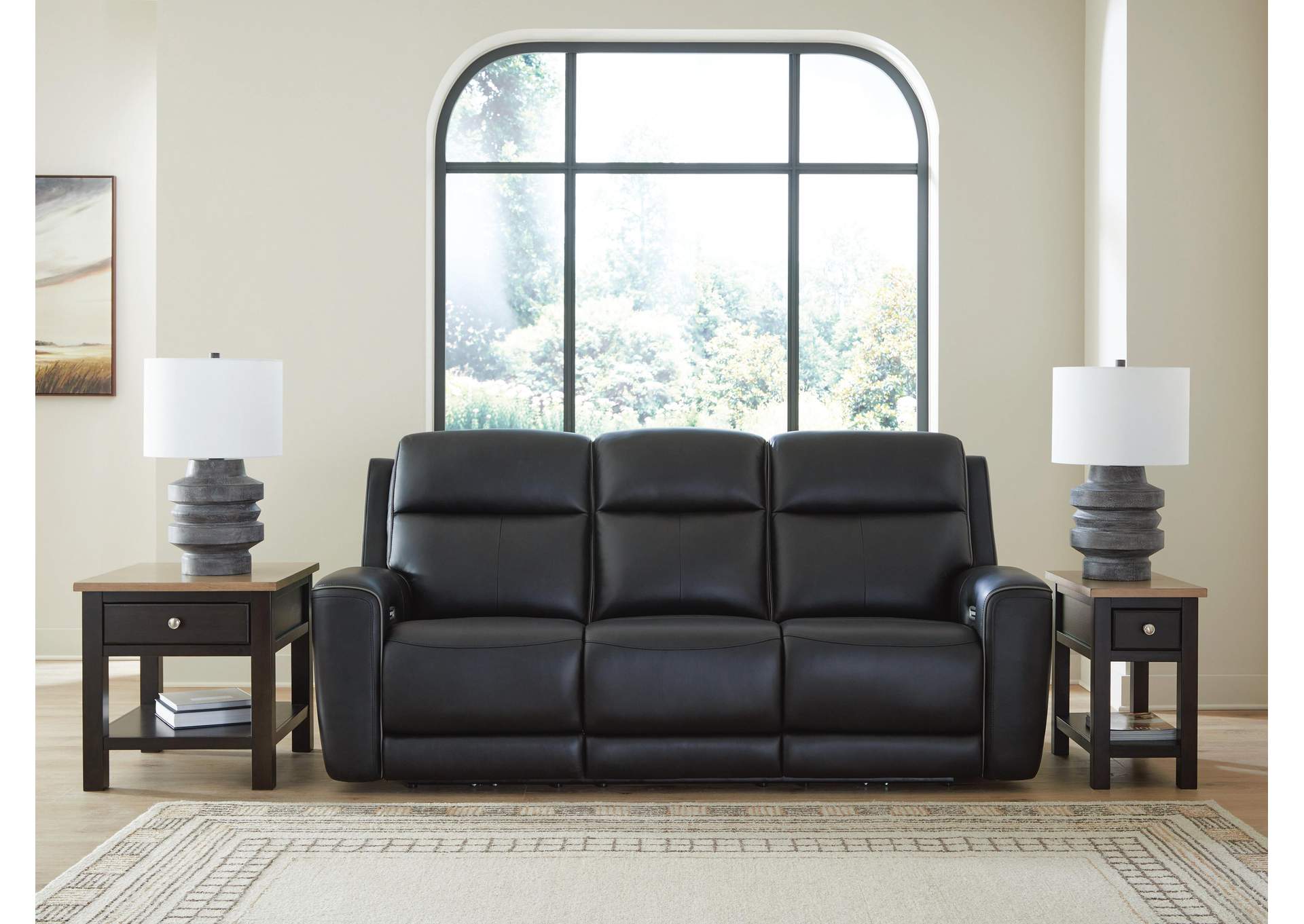 5Z-Relaxation Dual Power Reclining Leather Sofa and Loveseat