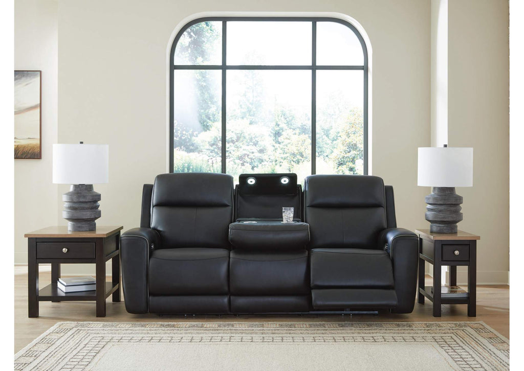 5Z-Relaxation Dual Power Reclining Leather Sofa and Loveseat