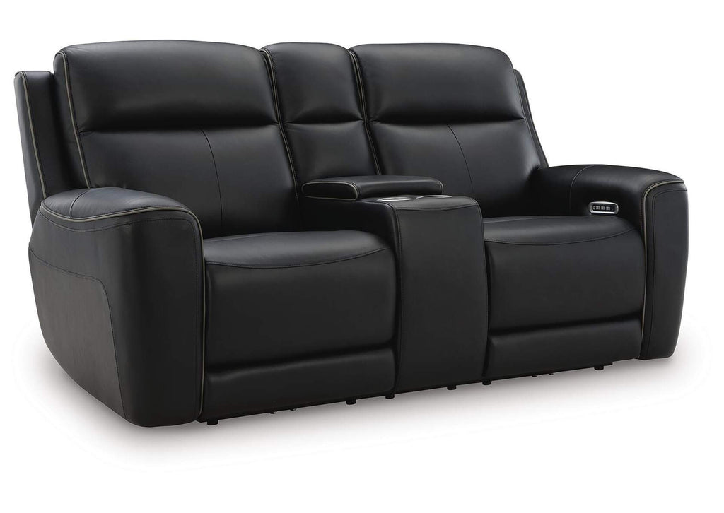 5Z-Comfort Power Reclining Loveseat with Console angled view