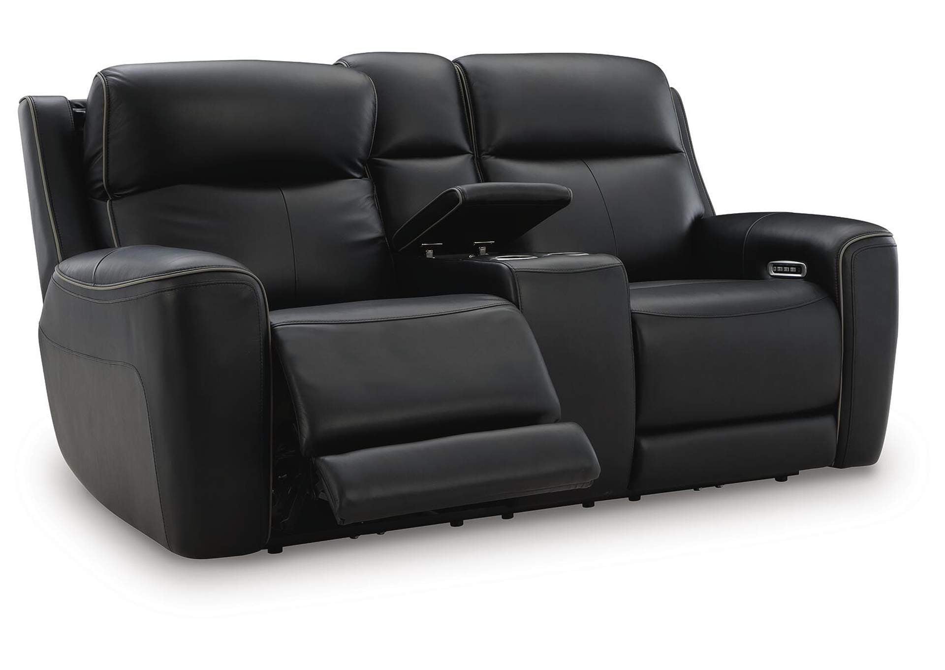 5Z-Relaxation Dual Power Reclining Leather Sofa and Loveseat