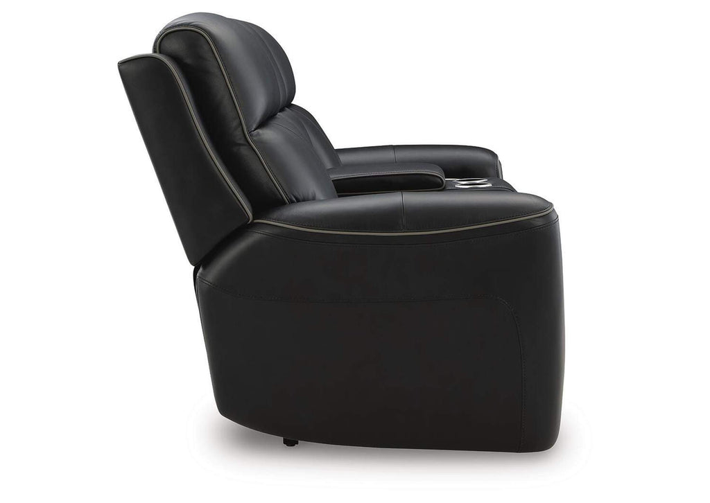 5Z-Comfort Power Reclining Loveseat with Console side view