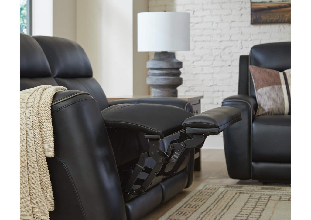 5Z-Relaxation Dual Power Reclining Leather Sofa and Loveseat