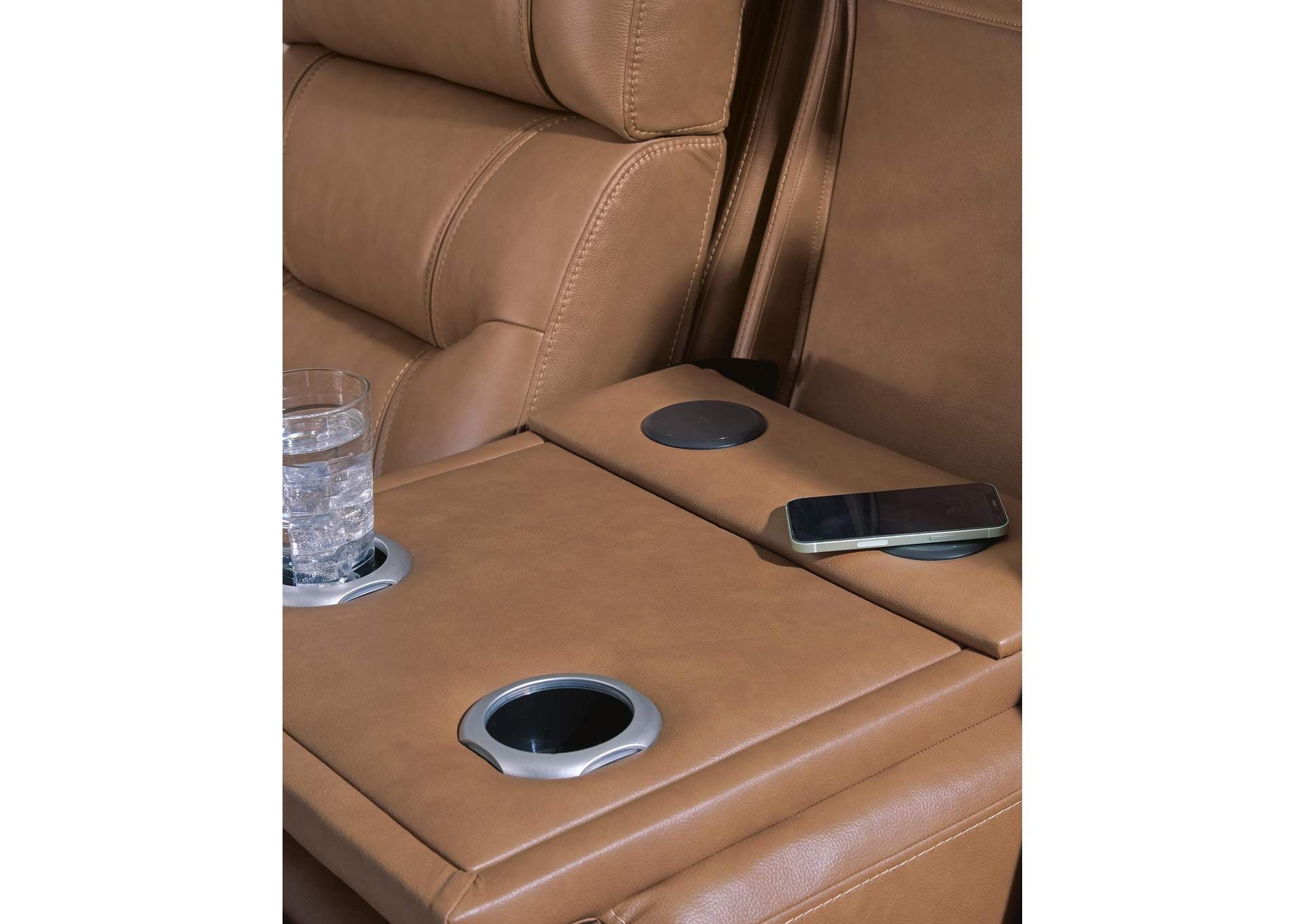 Knightington Power Reclining Sofa with Audio Seating detail