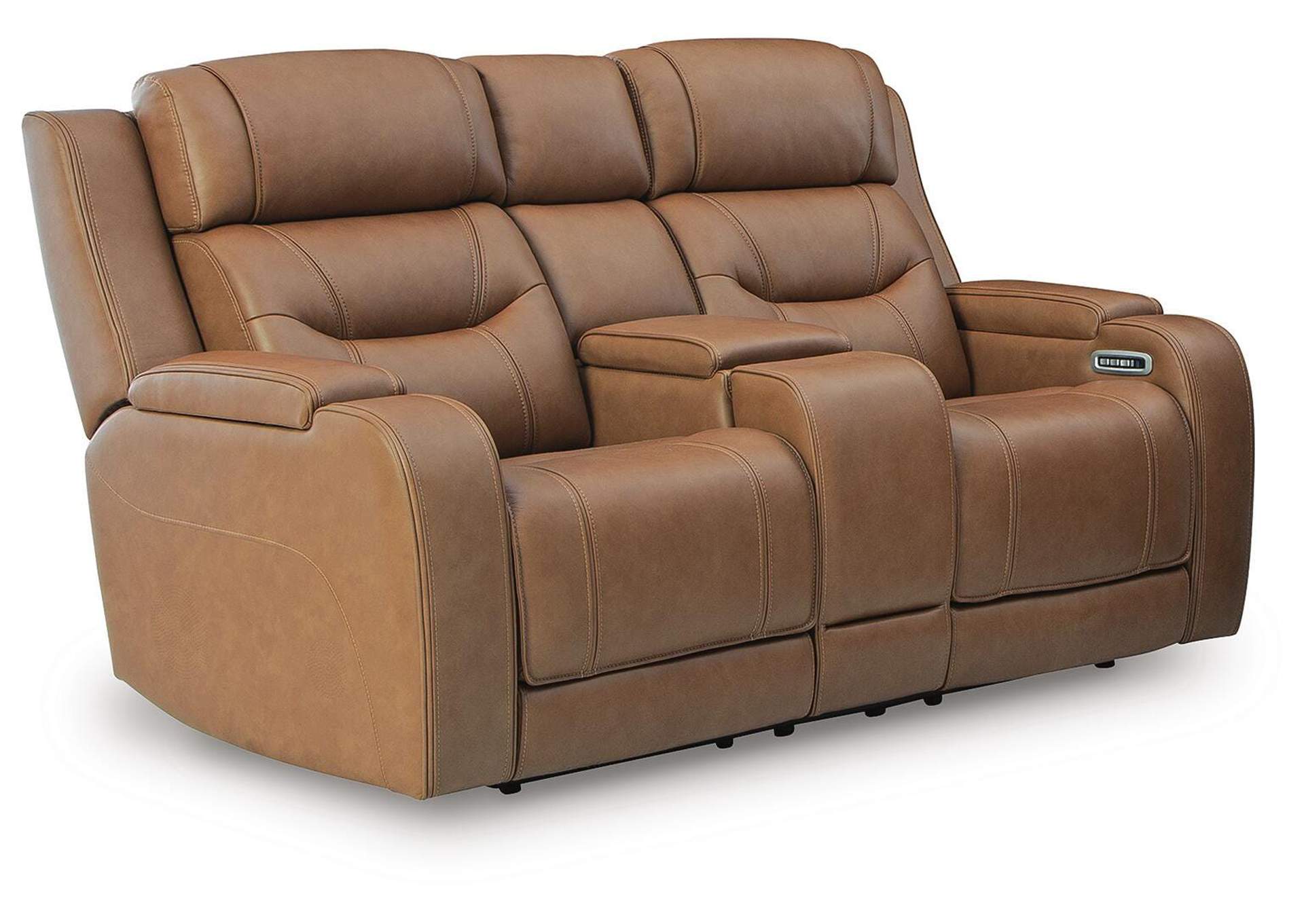Knightington Power Reclining Loveseat with Audio Seating angled view