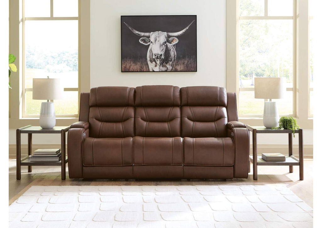 Dreamer Leather Dual Power Reclining Sofa and Loveseat Set