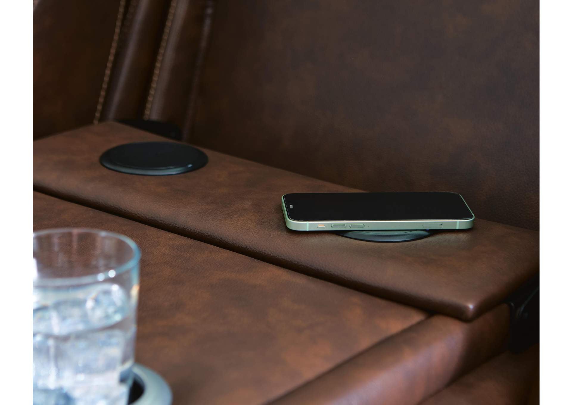 Knightington Power Reclining Sofa with Audio Seating detail