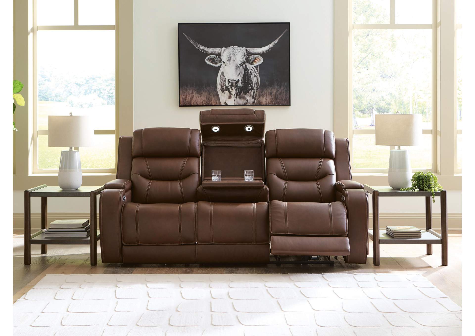 Knightington Power Reclining Sofa with Audio Seating