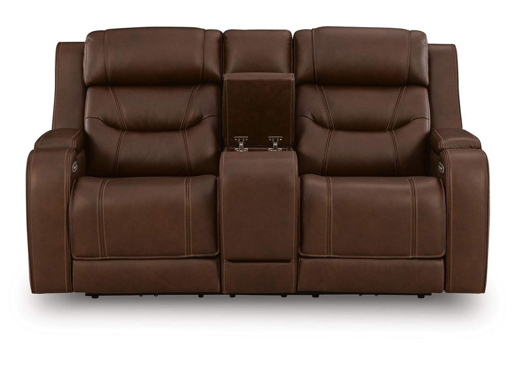 Knightington Power Reclining Loveseat with Audio Seating front view