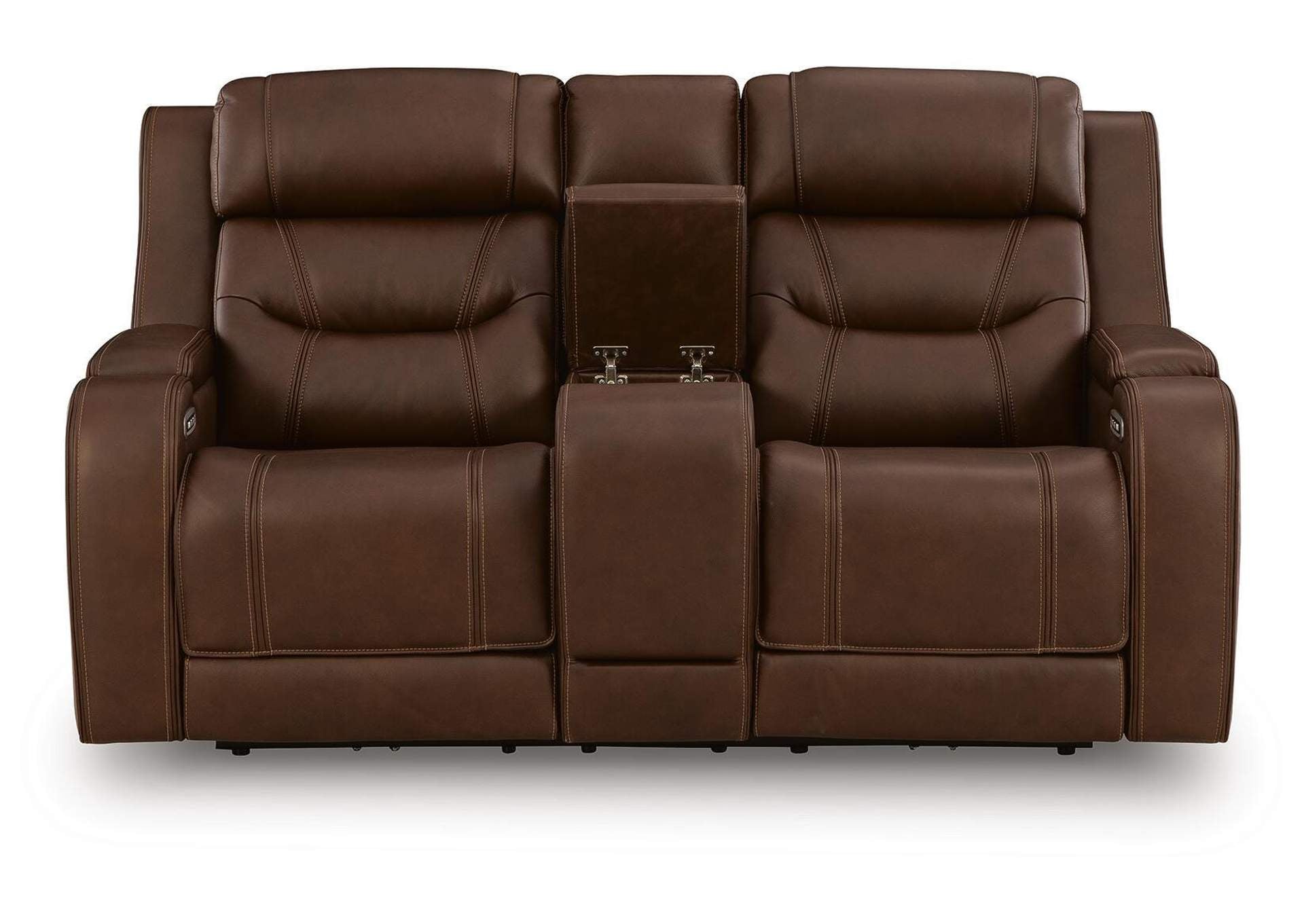 Knightington Power Reclining Loveseat with Audio Seating front view