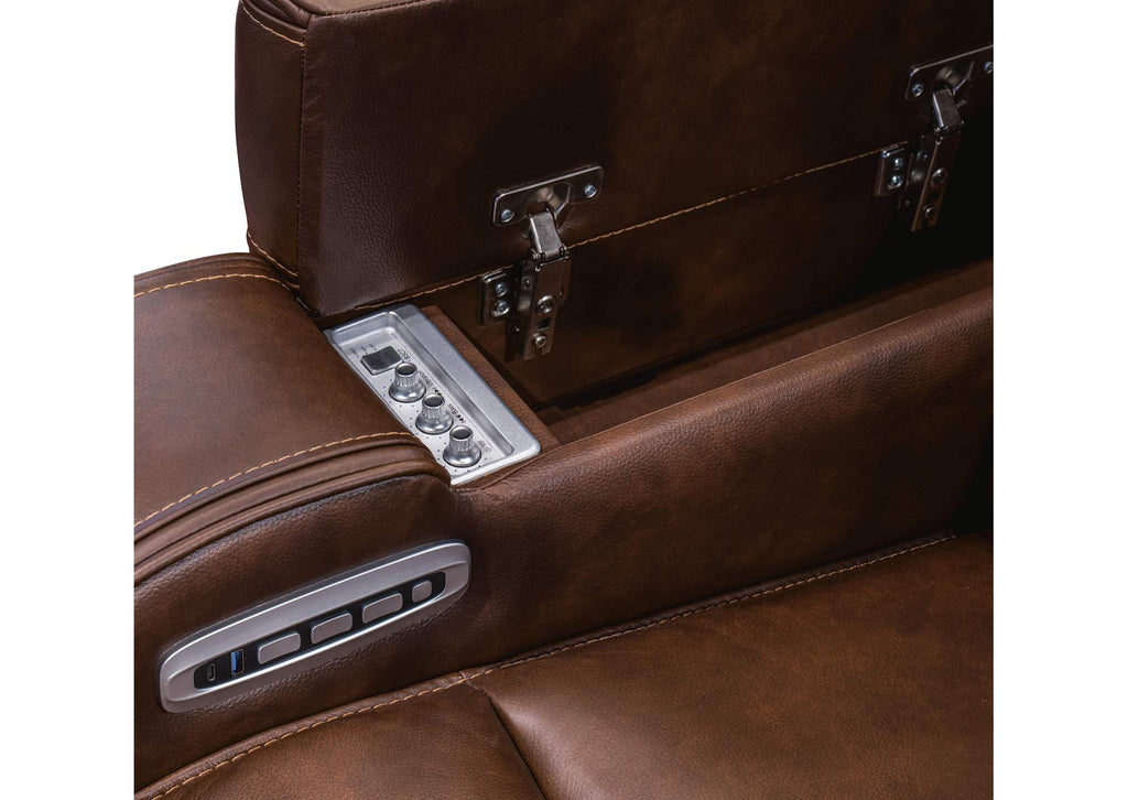 Knightington Power Reclining Loveseat with Audio Seating detail