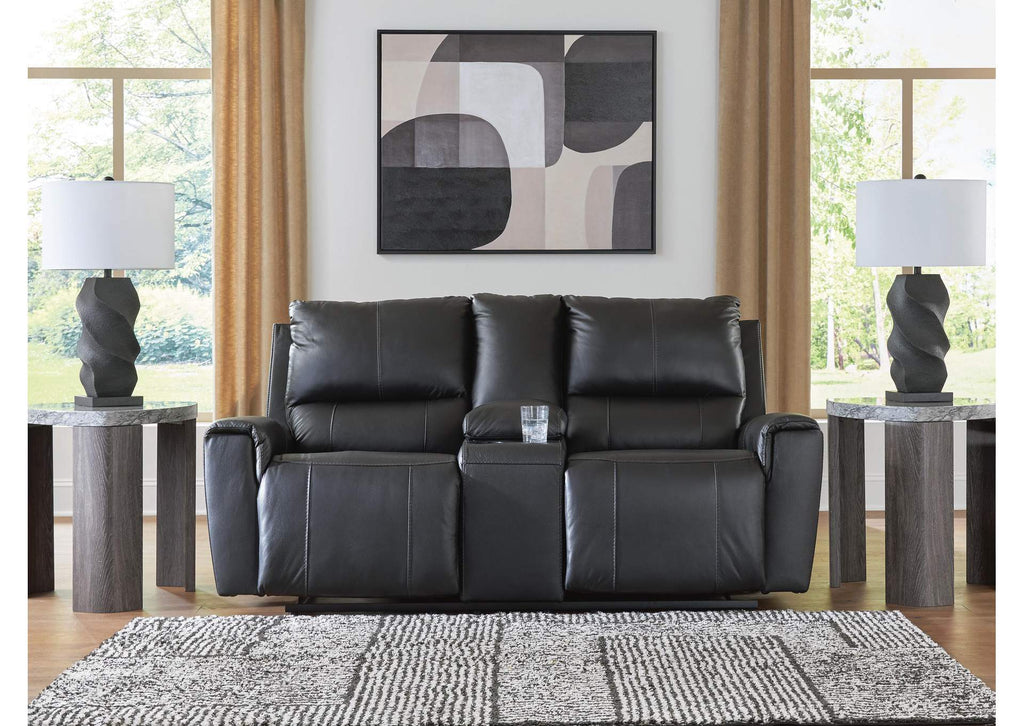 Danemere Manual Reclining Leather Sofa and Loveseat Set