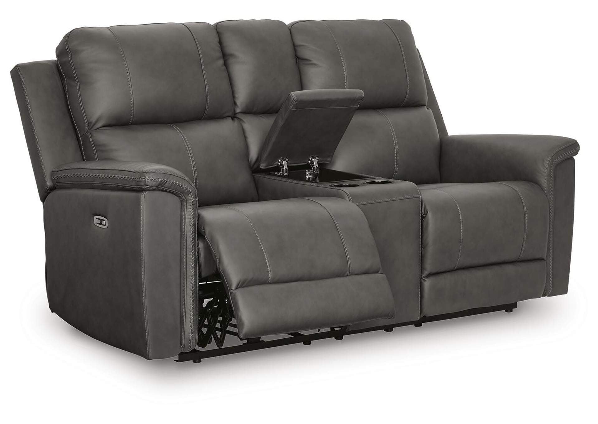 Bleckley Power Reclining Loveseat with Console angled view
