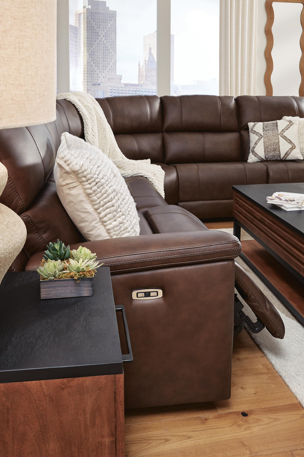 Bleckley sectional, 5-Piece Power Reclining Sectional · 124 × 124 × 42 in, view 4