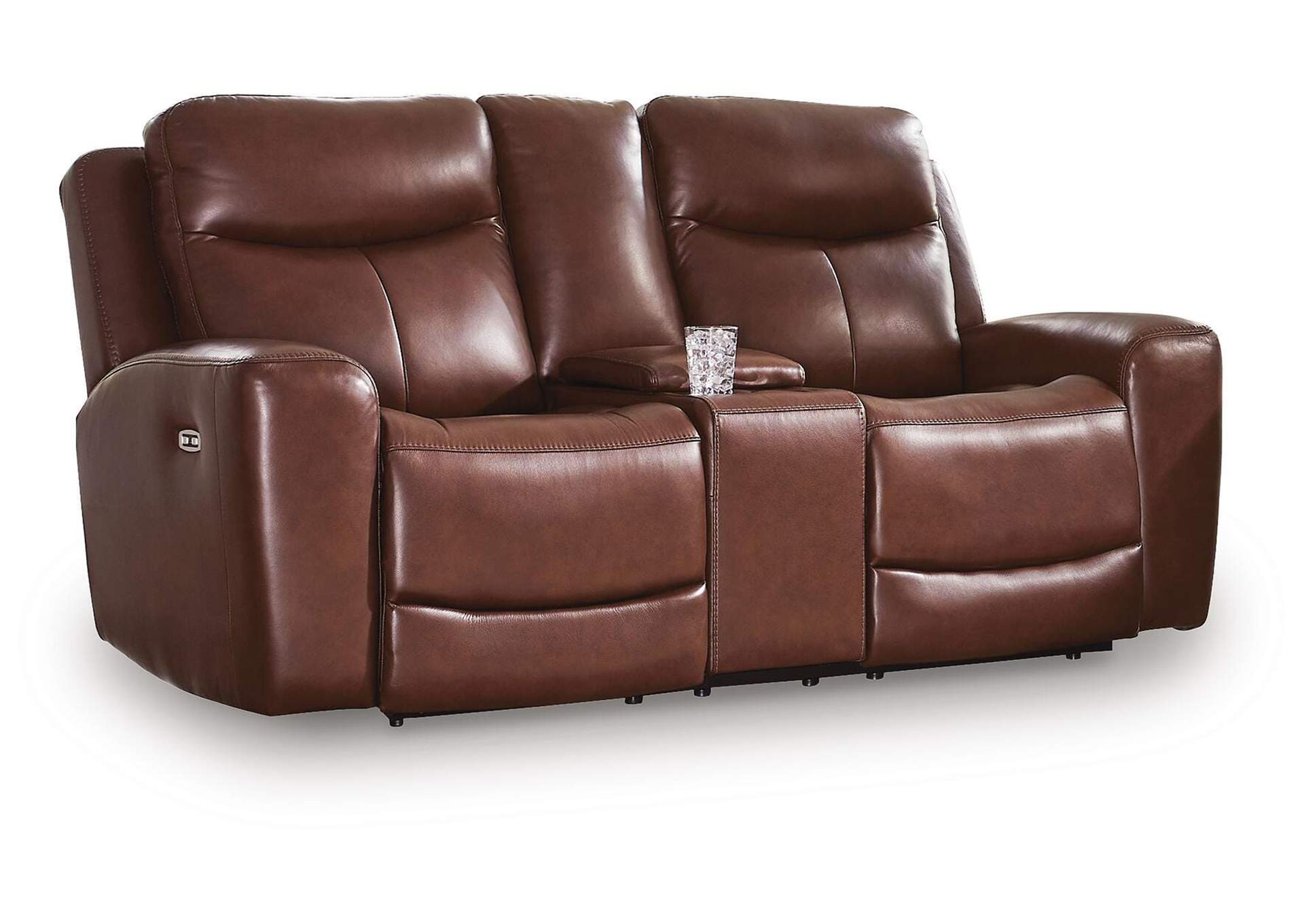 Next Move Power Reclining Loveseat with Console angled view