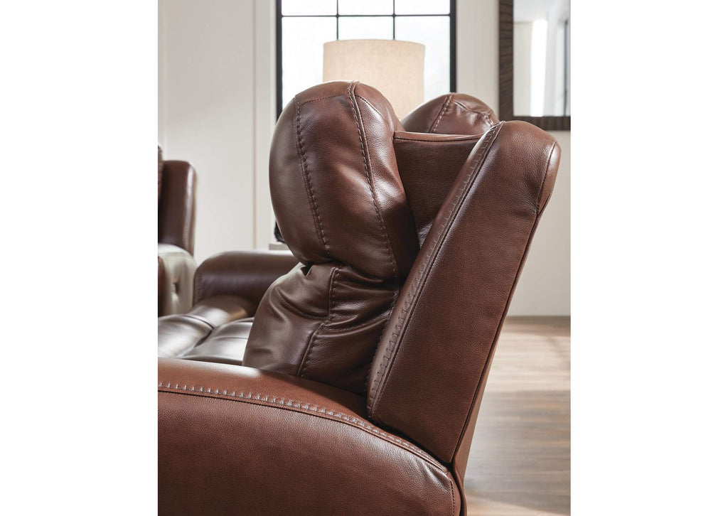 Momentum Moves Dual Power Reclining Leather Sofa and Loveseat Set