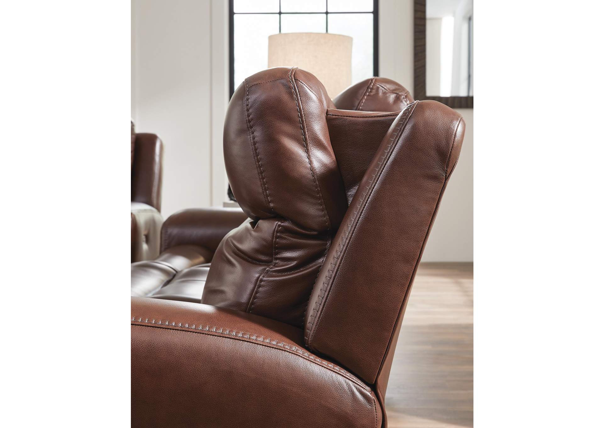 Momentum Moves Dual Power Reclining Leather Sofa and Loveseat Set