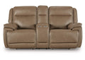 Malcesine Dual Power Leather Reclining Sofa and Loveseat