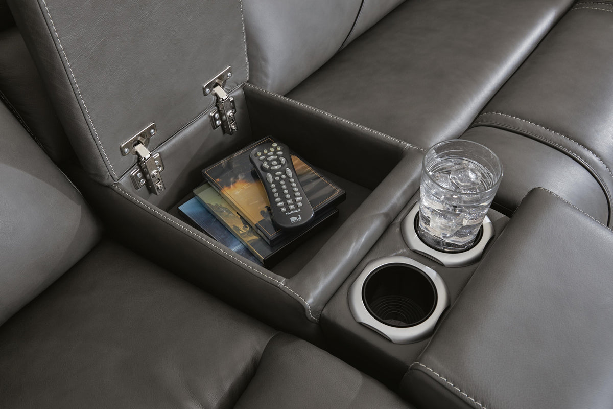 5Z - Pittson sectional, 3-Piece Power Reclining Sectional Loveseat with Console · 93 × 43 × 43 in, view 4