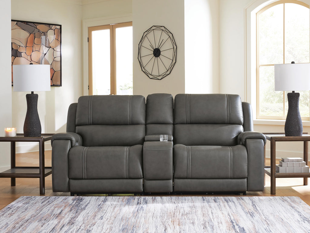5Z - Pittson sectional, 3-Piece Power Reclining Sectional Loveseat with Console · 93 × 43 × 43 in, view 2