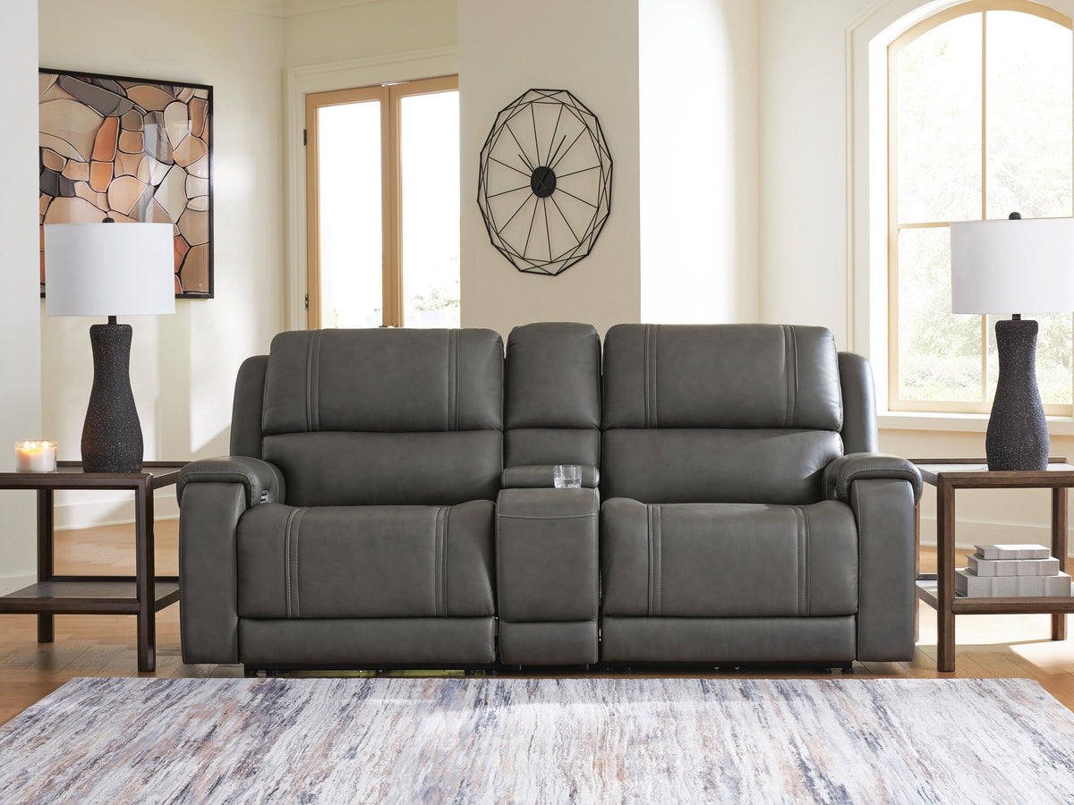 5Z - Pittson sectional, 3-Piece Power Reclining Sectional Loveseat with Console · 93 × 43 × 43 in, view 2