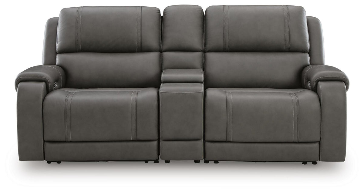5Z - Pittson sectional, 3-Piece Power Reclining Sectional Loveseat with Console · 93 × 43 × 43 in, view 1