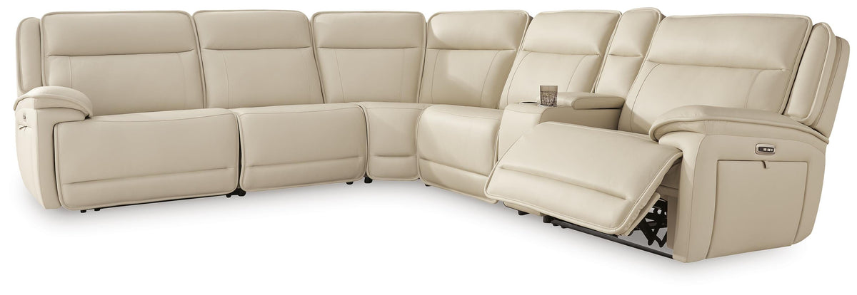 Double Deal sectional, 6-Piece Power Reclining Sectional · 134.5 × 122.5 × 42.5 in, view 1