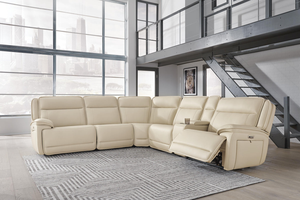 Double Deal sectional, 6-Piece Power Reclining Sectional · 134.5 × 122.5 × 42.5 in, view 2