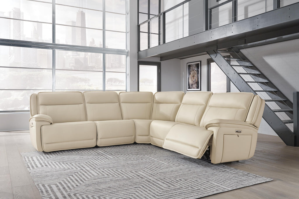 Double Deal sectional, 5-Piece Power Reclining Sectional · 122.5 × 122 × 42.5 in, view 2