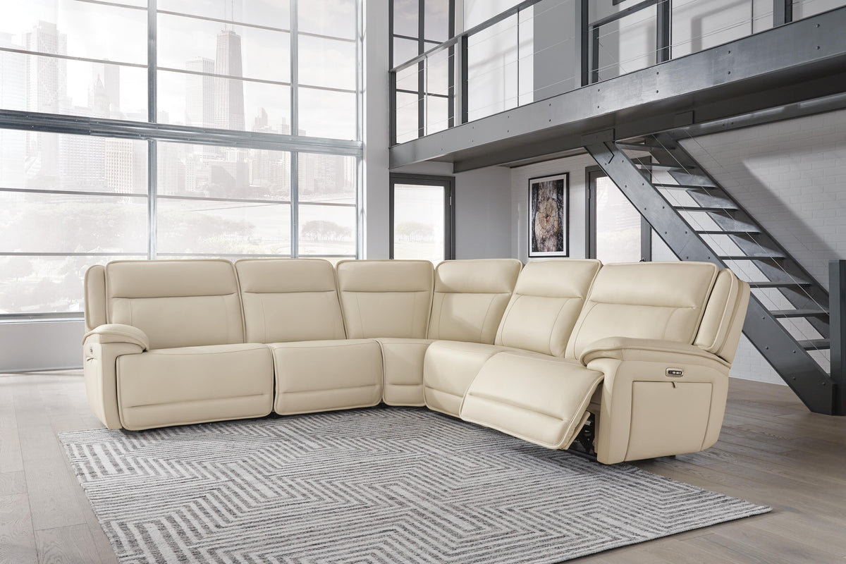 Double Deal sectional, 5-Piece Power Reclining Sectional · 122.5 × 122 × 42.5 in, view 2