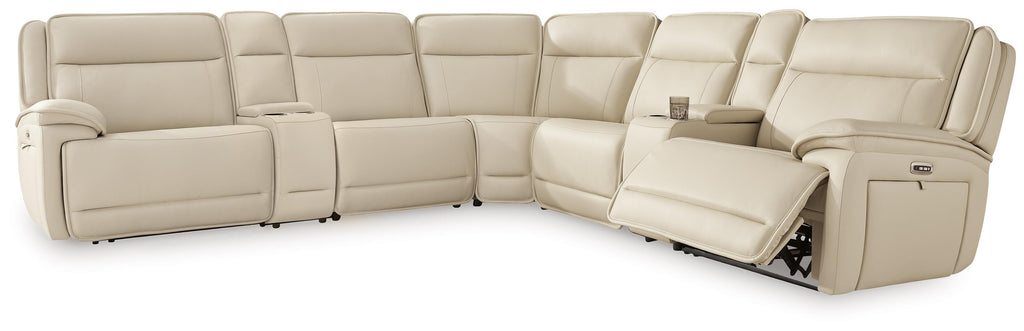 Double Deal sectional, 7-Piece Reclining Sectional with 2 Consoles · 136.75 × 136.25 × 42.5 in, view 1