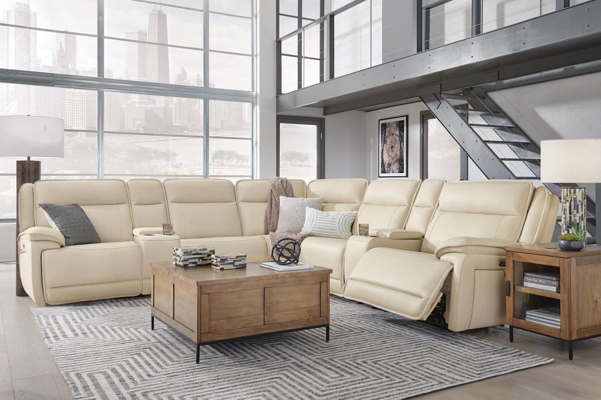 Double Deal sectional, 7-Piece Reclining Sectional with 2 Consoles · 136.75 × 136.25 × 42.5 in, view 4