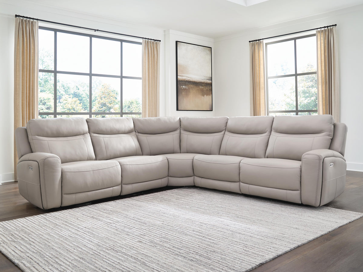 Gravier sectional, 5-Piece Power Reclining Sectional · 144 × 144 × 42 in, view 2