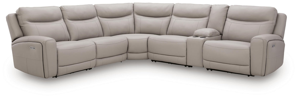 Gravier sectional, 6-Piece Power Reclining Sectional with Storage Console · 157 × 144 × 42 in, view 3