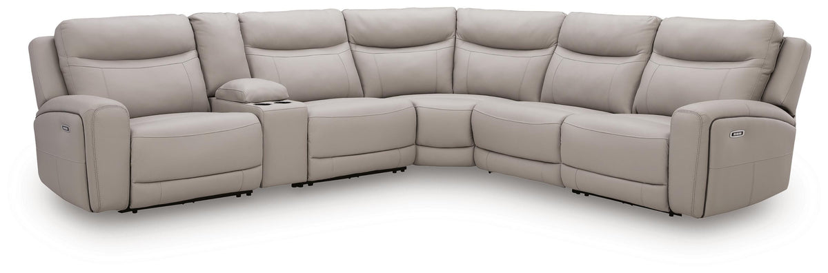 Gravier sectional, 6-Piece Power Reclining Sectional with Storage Console · 157 × 144 × 42 in, view 1