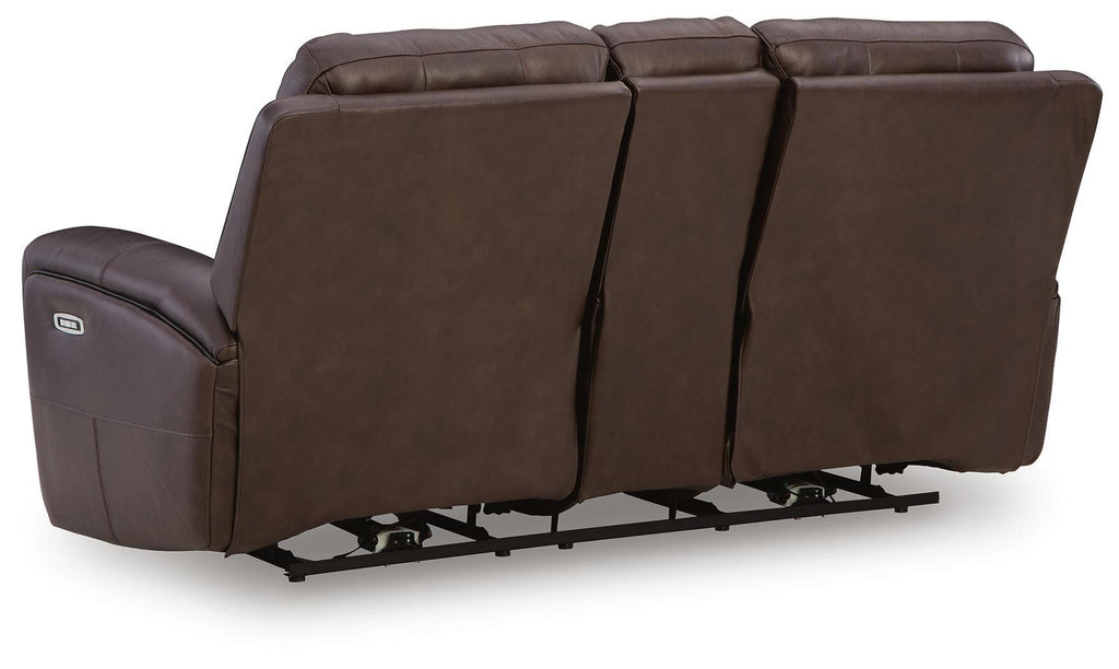 Gravier Power Reclining Loveseat with Console in Cordova, back view
