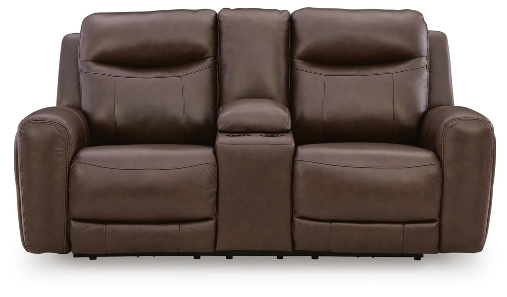 Gravier Power Reclining Loveseat with Console in Cordova, front view