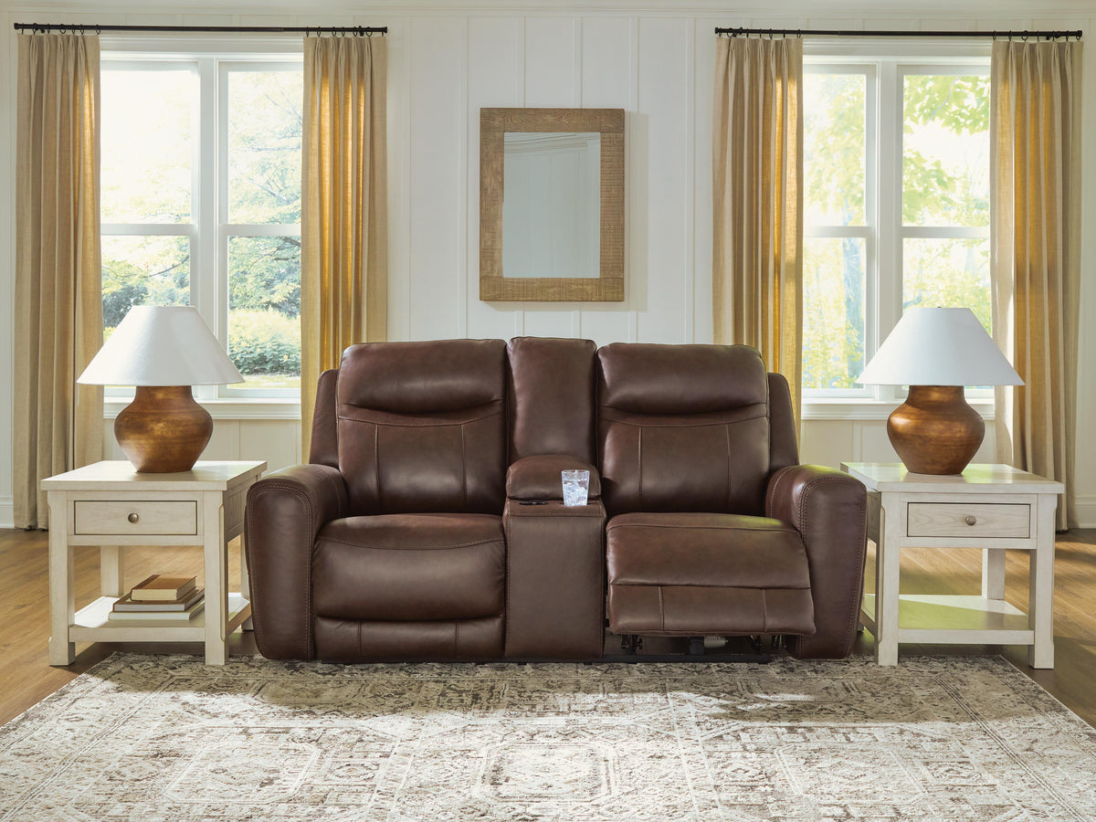 Gravier Power Reclining Loveseat with Console in Cordova, open view