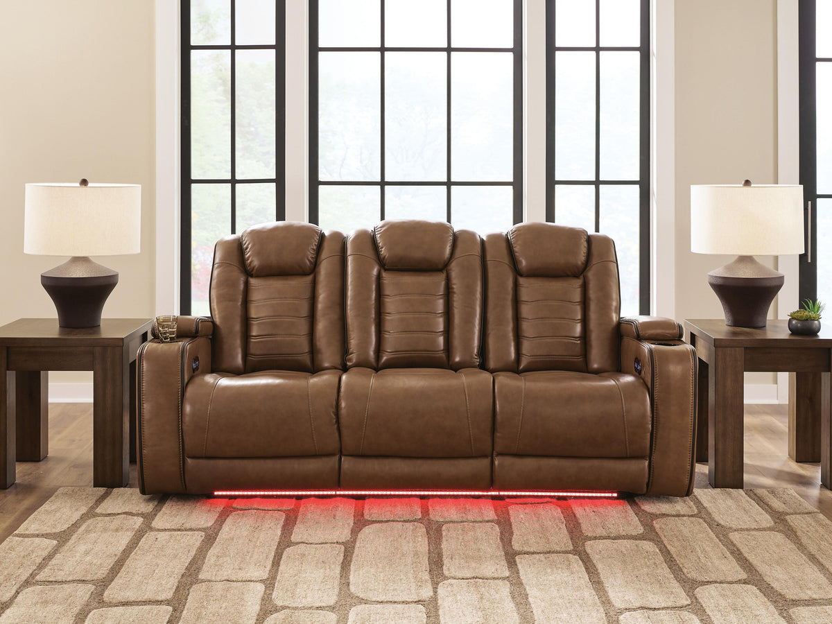 Gruaro Power Reclining Sofa in Amber, lifestyle view