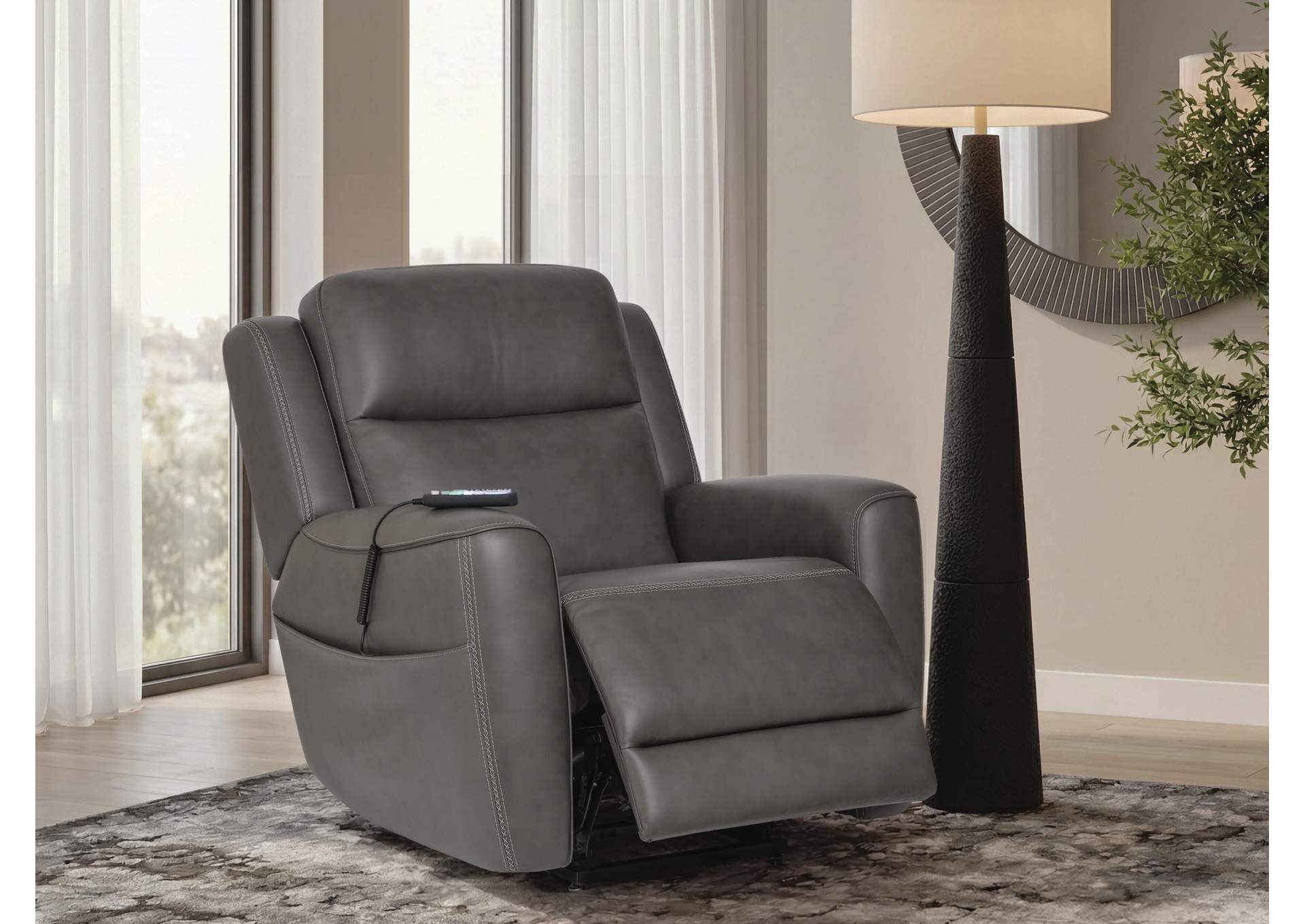 4Z-Tribano Power Lift Recliner angled view