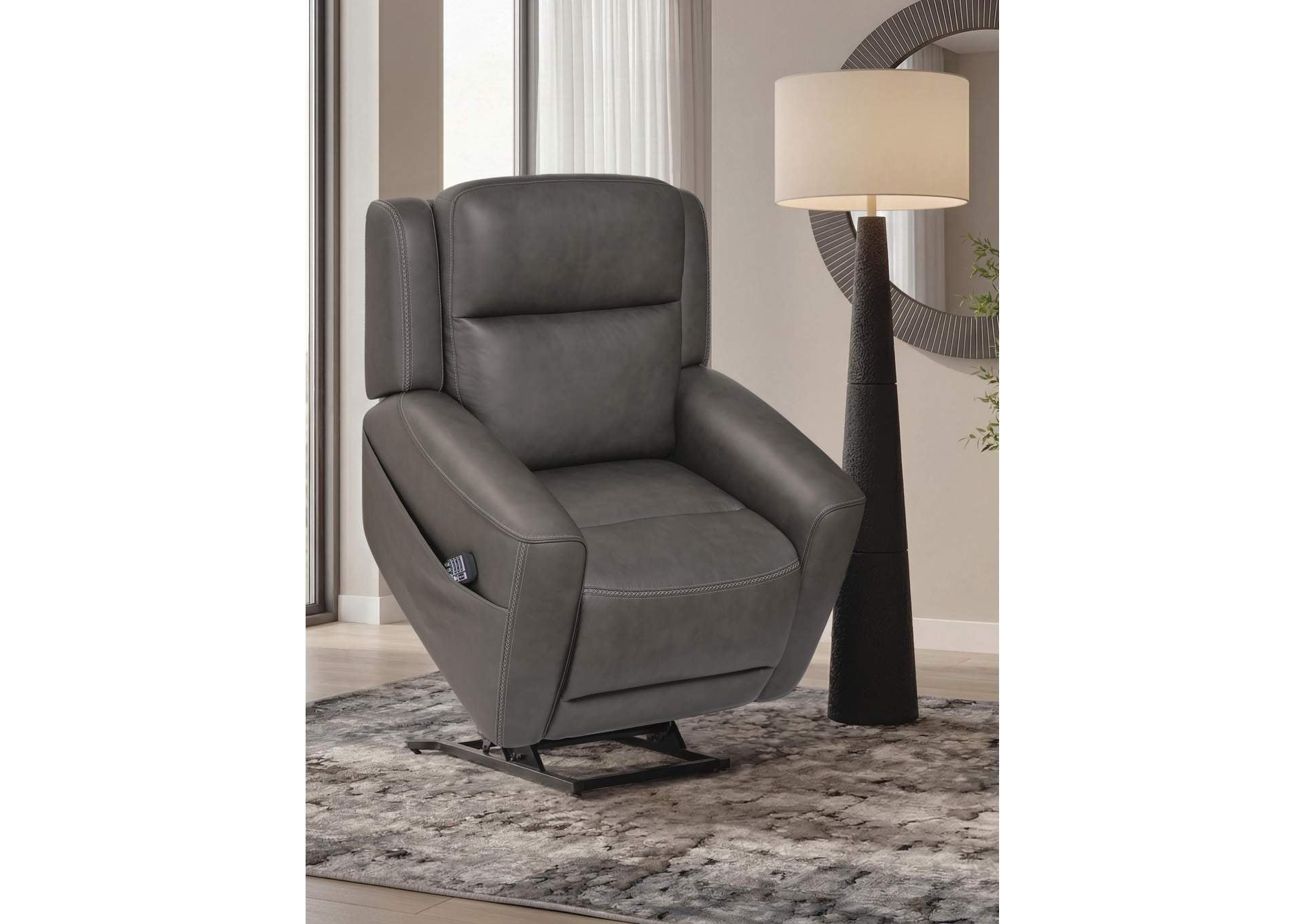 4Z-Tribano Power Lift Recliner angled view