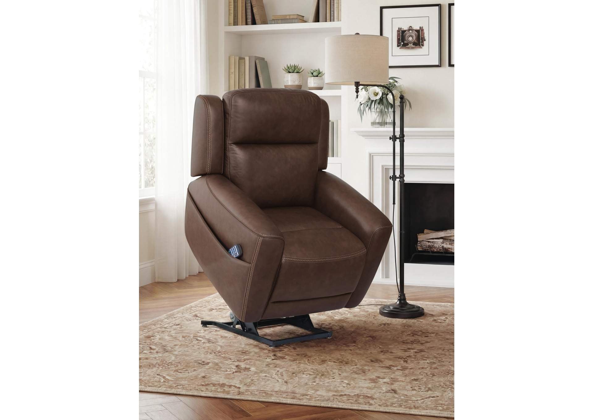 4Z-Tribano Power Lift Recliner angled view
